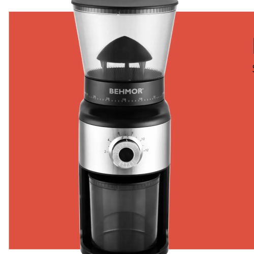 BEHMOR кавомолка електрична з конічними металевими ножами для еспресо і турки